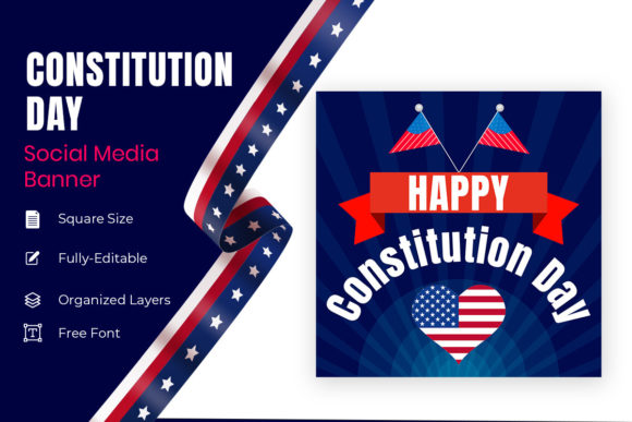 Banner or Flyer Design for Constitution: A Patriotic Celebration of Freedom