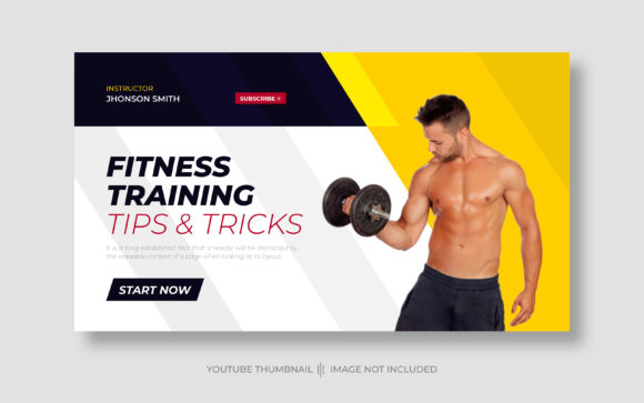Gym Fitness YouTube Thumbnails Template