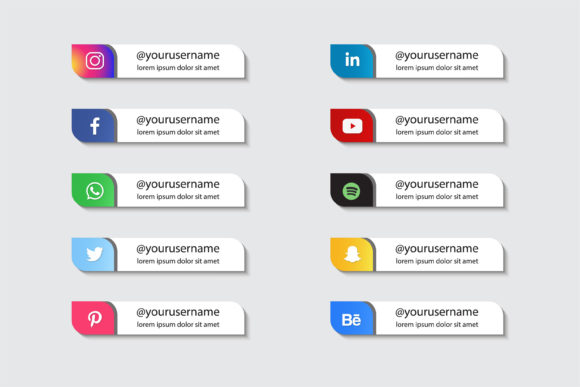 Social Media Lower Third Set Collection: Enhancing Visual Storytelling in the Digital Age
