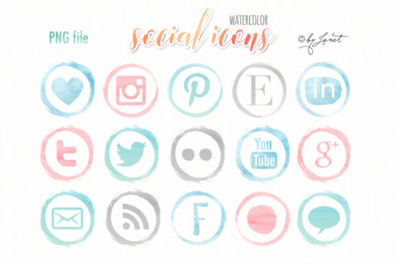 Watercolor Social Icons: A Unique Touch for Your Digital Presence